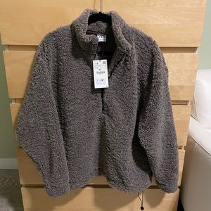 Zara Soft Grey Half Zip Fleece